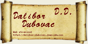 Dalibor Dubovac vizit kartica